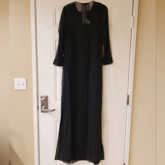 Elizabeth & James Black Embroidered Silk Georgette Mia Maxi Dress - Picture 9 of 11